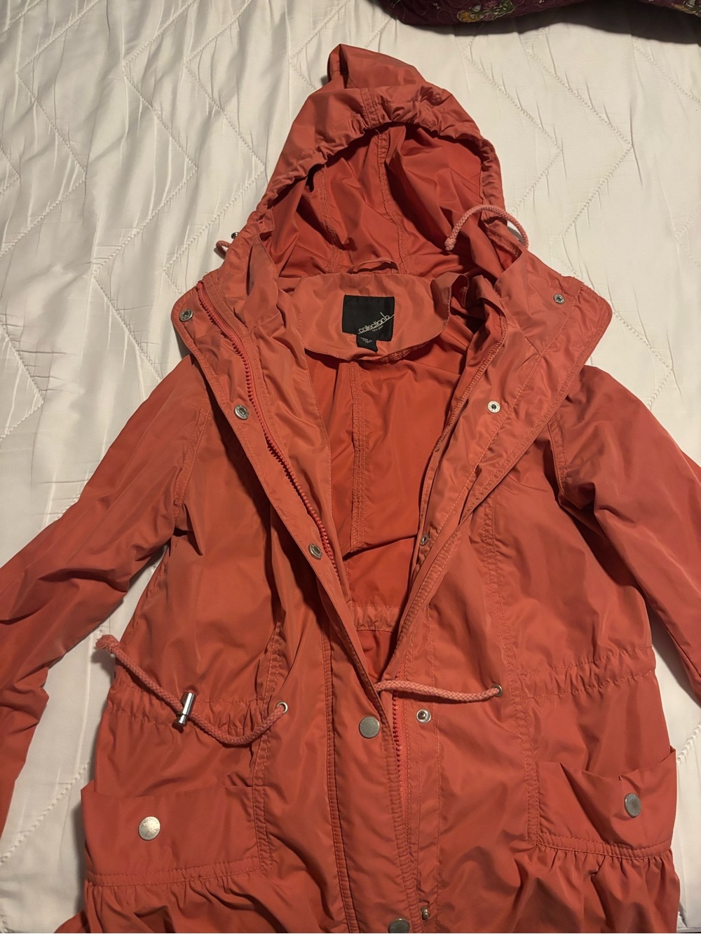 Women's Hooded Anorak Jacket - Salmon